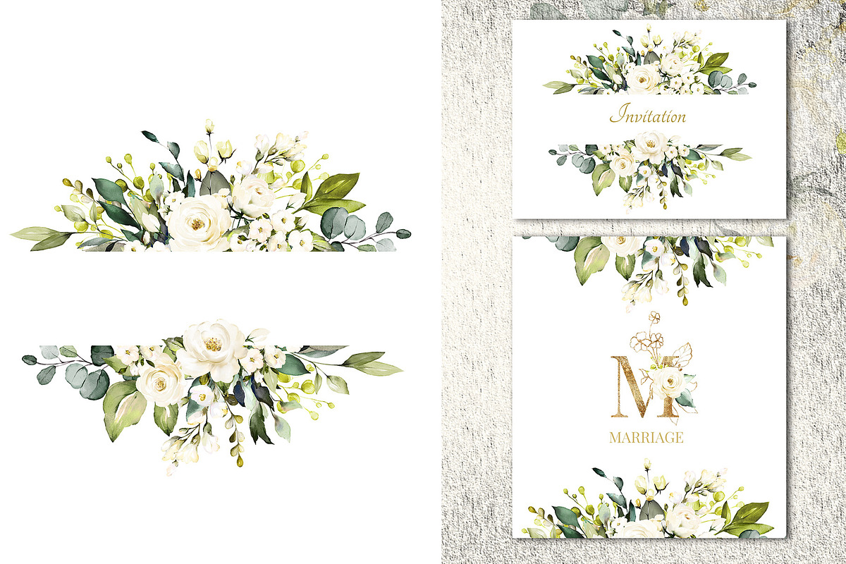 White roses. Watercolor floral set, a Decorative Illustration by Lisima (Photo 5 of 16)