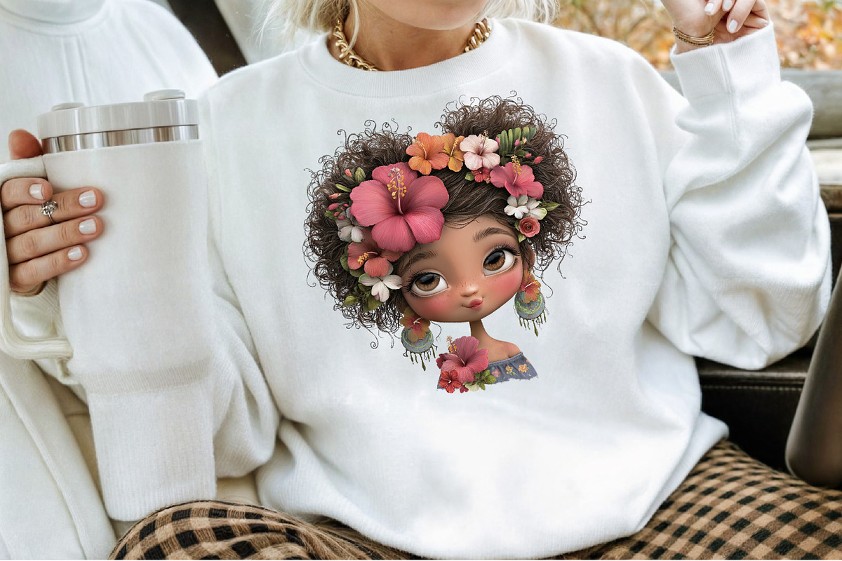 Flowers and Girls Clipart Bundle, an Illustration by Sublimation Artist (Photo 4 of 6)
