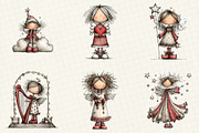 whimsical Christmas Angel Clipart, an Illustration by DreamCafeArt (Thumbnail 5 of 5)