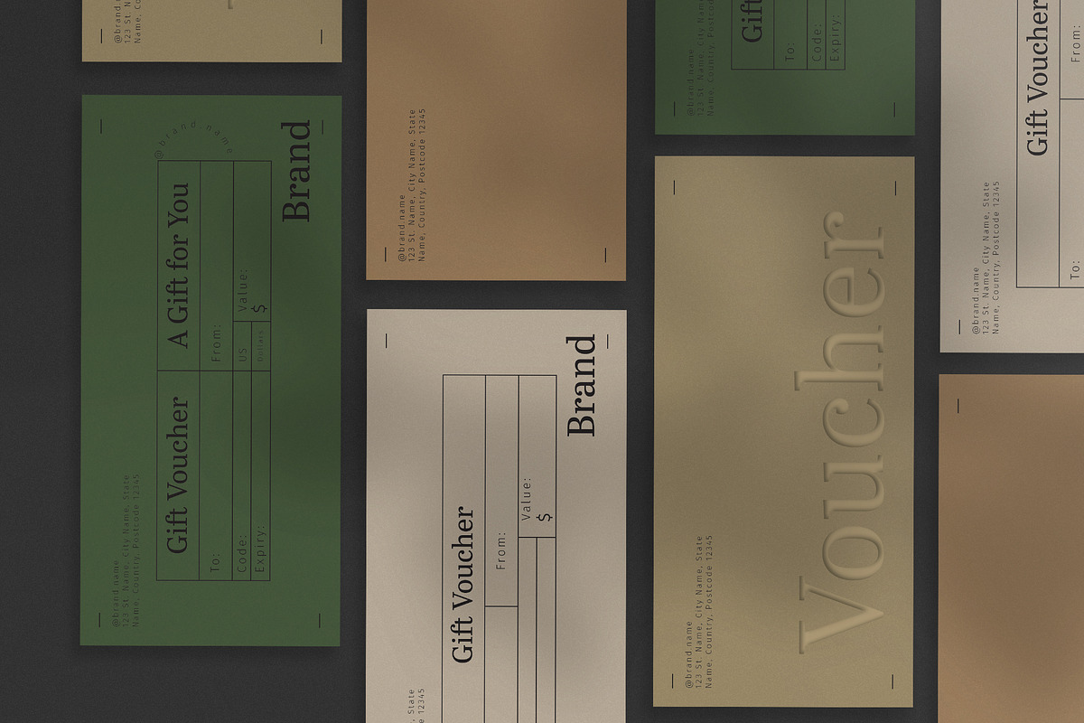 Neutral Toned Voucher Set, a Print Template by wavebreak