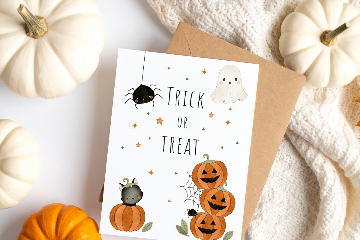 Watercolor Cute Halloween Set, a Decorative Illustration by Carol Lozove (Photo 8 of 26)