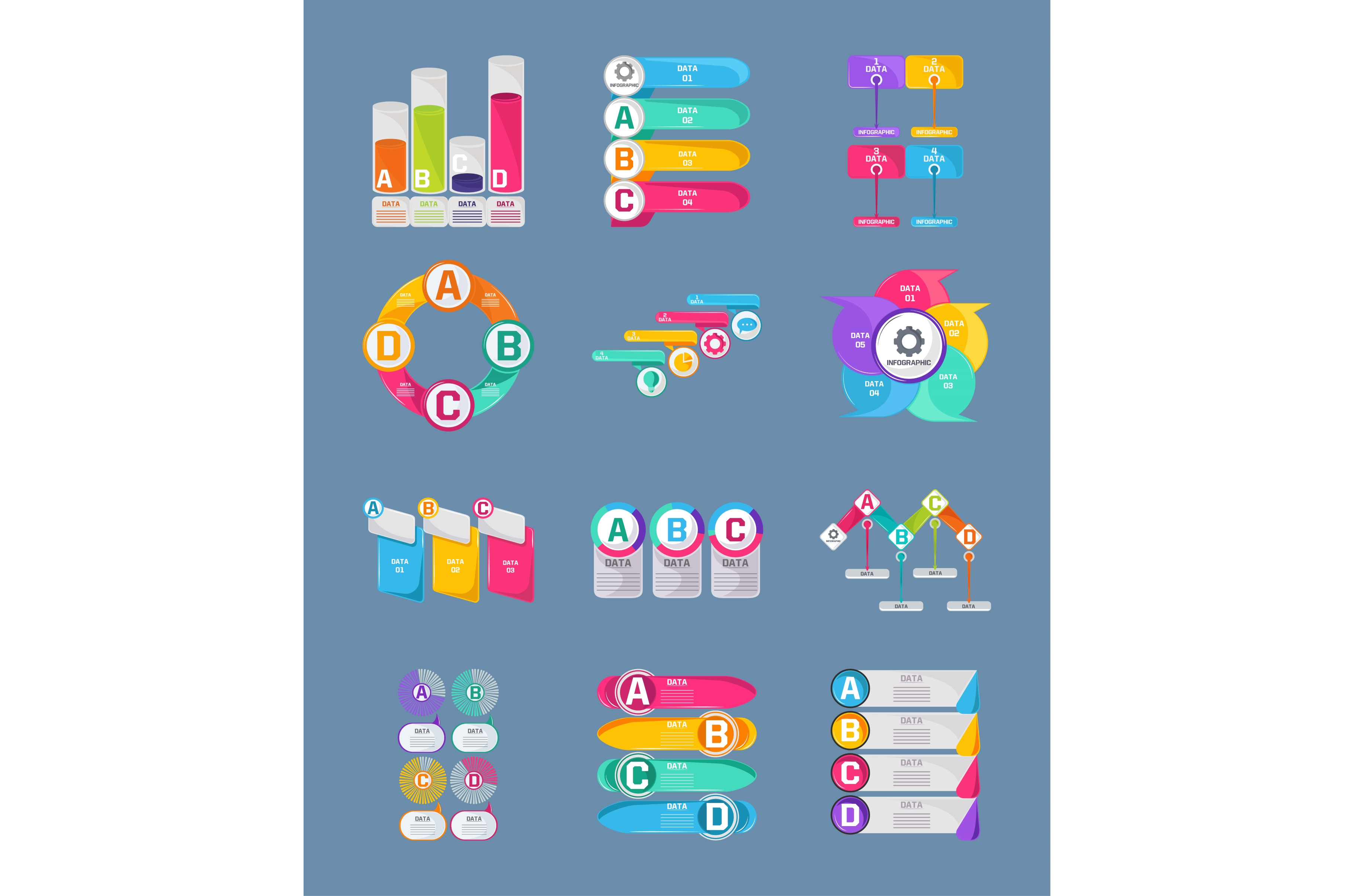 set of infographic charts, an Object Illustration by studiogstock