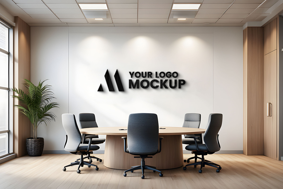 Modern Office Wall Logo Mockup, a Mockup by GenesisCreativeCo (Photo 2 of 3)