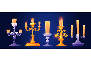 Cartoon vintage candlestick, an Object Illustration by art PVP - market