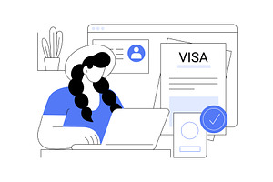 Visa application isolated cartoon, a Person Illustration by Visual Generation
