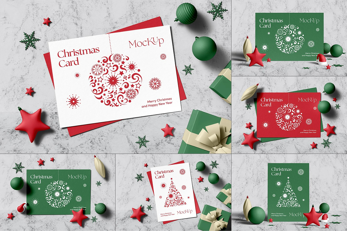 Christmas Card Mock-up, a Merchandise Mockup by BLISS DESIGN (Photo 1 of 4)