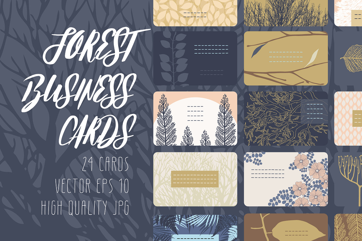 Forest Business Cards, a Business Card Template by Nadia Emelianova (Photo 1 of 4)