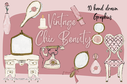 Vintage chic beauty fashion