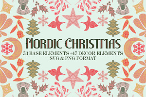 Nordic Christmas Clip Art Elements