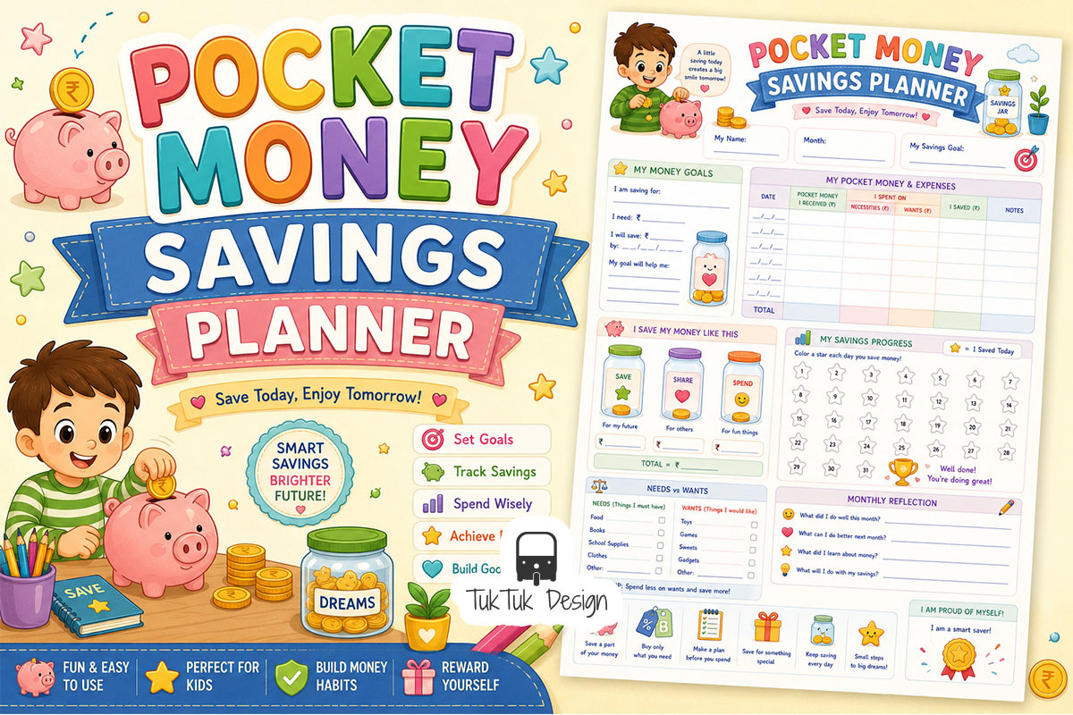 15 Kids Planners Printable Bundle, an Education Illustration by TukTuk Design (Photo 13 of 17)