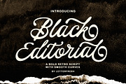 Black Editorial Script, a Script Font by Letter Fresh (Thumbnail 1 of 11)