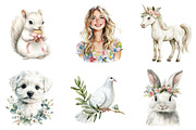 Watercolor White Spring Friends PNG, an Illustration by SinaCreation (Thumbnail 5 of 5)
