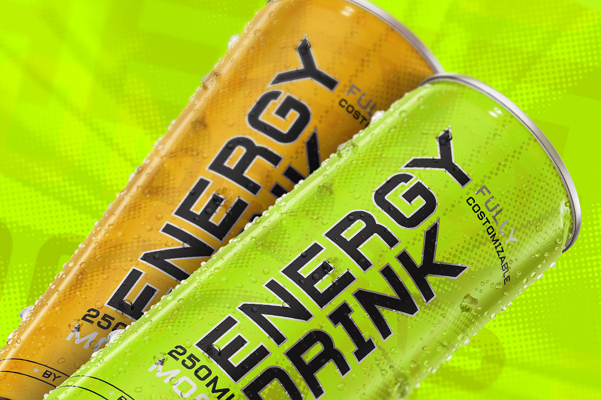 Energy Drink Mockup, a Packaging Mockup by HexenDesigns (Photo 2 of 11)