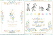 Easter Floral Crest Watercolor Set, a Seasonal Illustration by WonderWonder (Thumbnail 2 of 8)