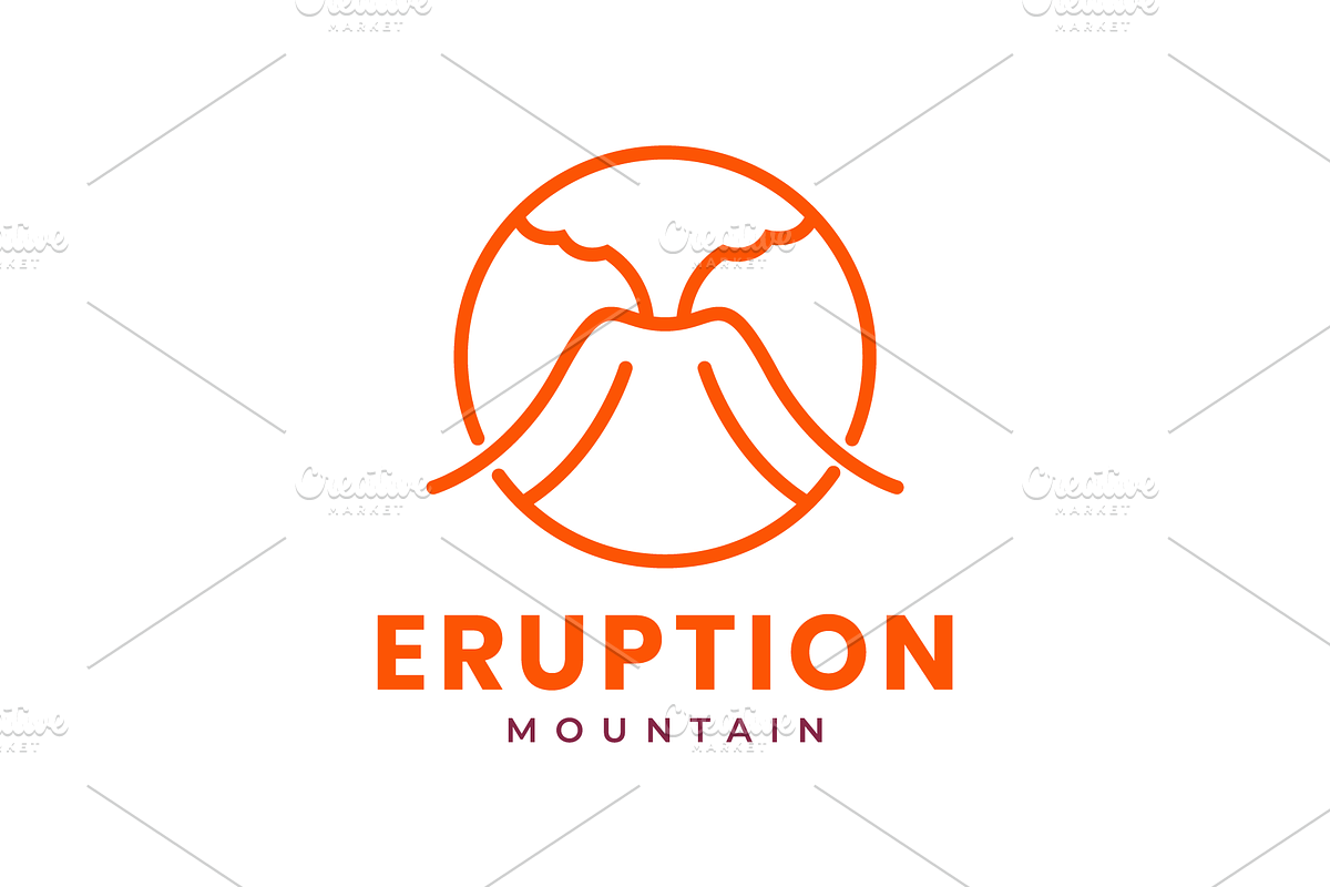 mountain eruption danger line logo, a Branding & Logo Template by devastd