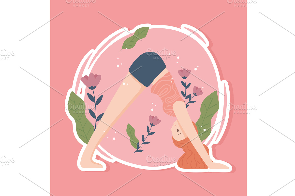 sporty woman practicing yoga, a Person Illustration by studiogstock