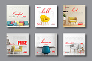 Furniture Social Media Posts Design, a Social Media Template by MightyDesign (Thumbnail 1 of 8)