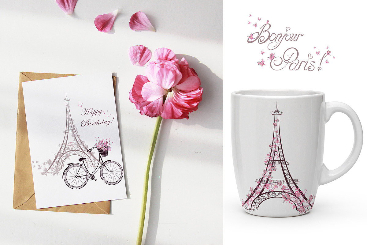 Paris clipart, Eiffel Tower Vector, a Transportation Illustration by MarinadeArt (Photo 3 of 9)