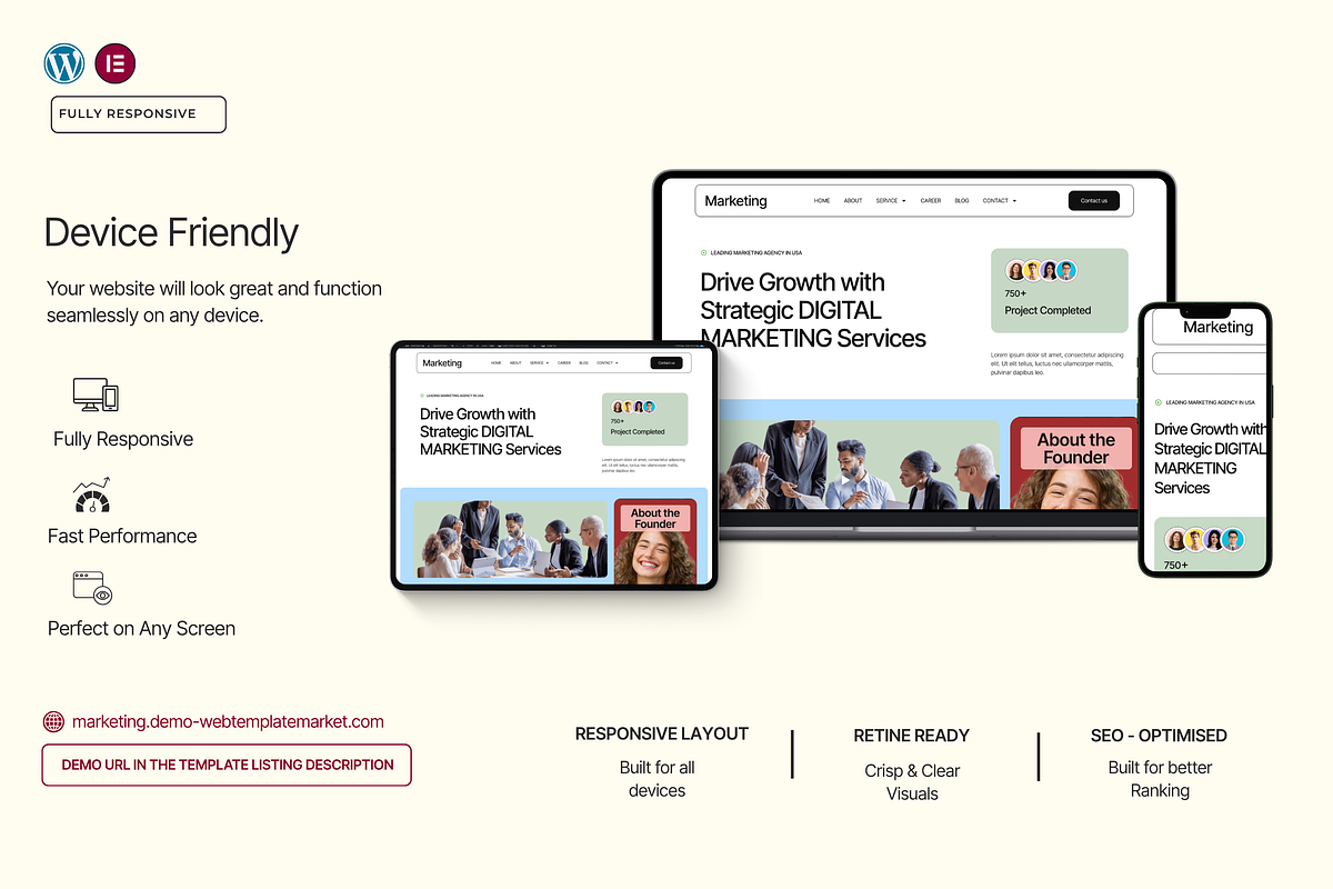 Marketing Agency WordPress Template, a WordPress Template by Web Template Market (Photo 4 of 9)