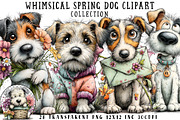 Whimsical Spring Dog Clipart, an Illustration by OK Design (Thumbnail 1 of 6)