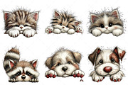 Cute Animals Lying Down Clipart, an Illustration by Craft Nest (Thumbnail 4 of 11)