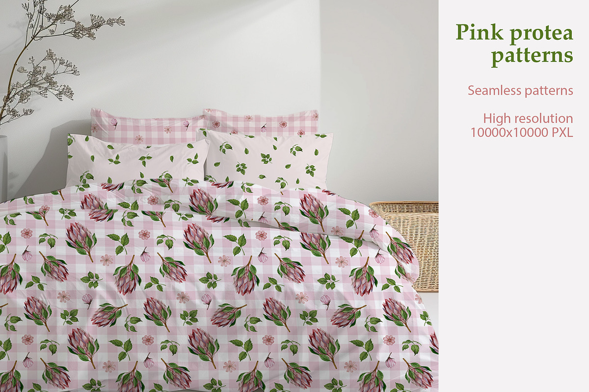 Pattern set Pink protea patterns, a Pattern Graphic by L- design studio (Photo 6 of 6)