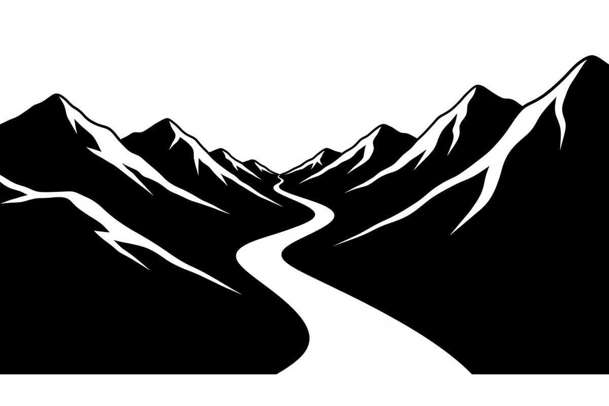 50 Mountain Landscape Silhouette Bun, an Illustration by Designer_Momina (Photo 32 of 51)