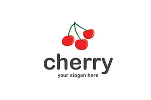 Red berry fruit garden cherry logo, a Branding & Logo Template by Maylianaw28