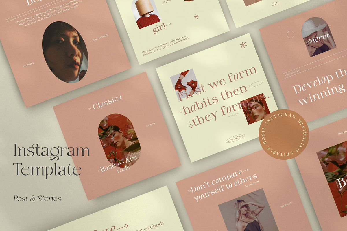 Rosie - Canva + PS Social Media Pack, a Social Media Template by Dirtytemp Studio (Photo 4 of 6)