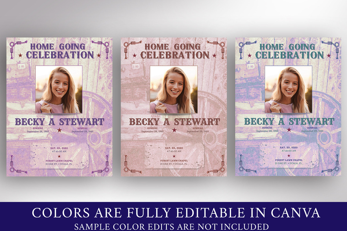 Cowgirl Tabloid Funeral Program Template preview 6