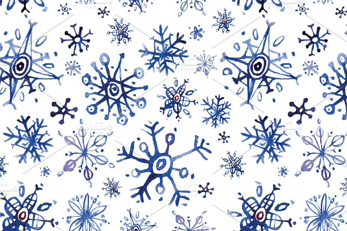 Watercolor snowflakes, an Object Graphic by kizi (Photo 2 of 2)