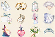 Watercolor White Wedding Bundle, an Illustration by Pixels.Craft (Thumbnail 3 of 5)