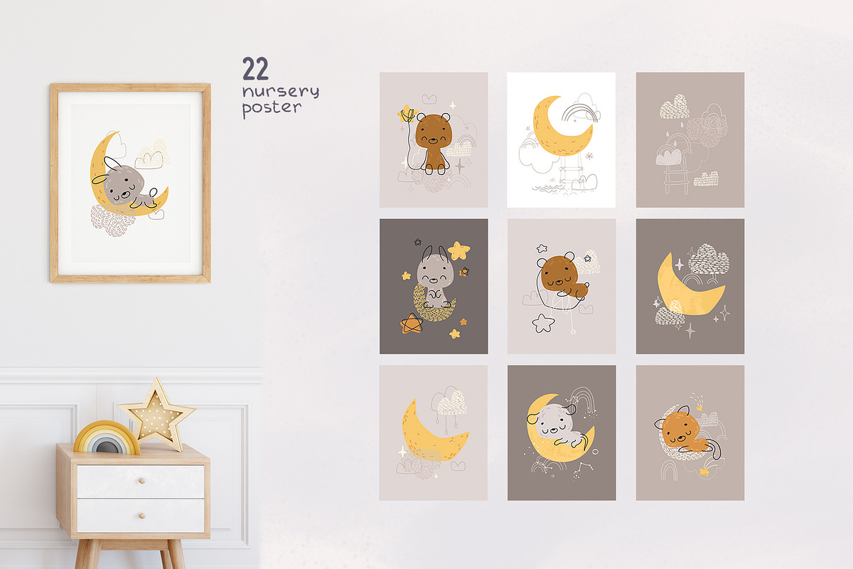 Sleeping baby animals. clipart, an Animal Illustration by tata_ota (Photo 5 of 11)