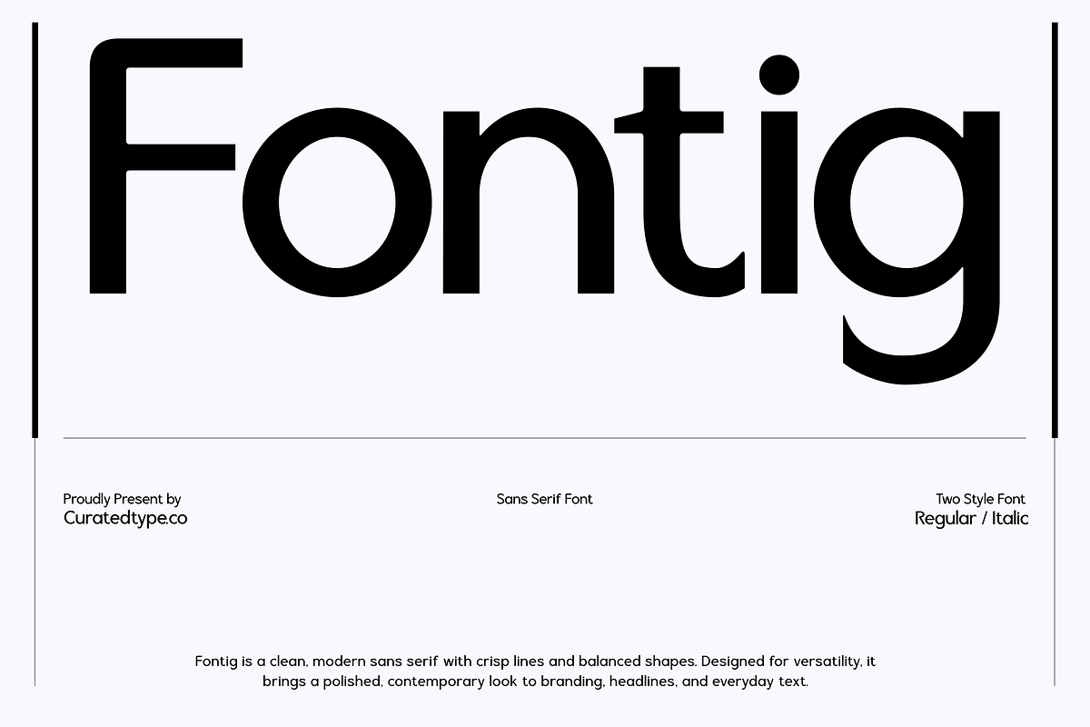 Fontig - Typeface, a Sans Serif Font by CuratedType Studio (Photo 1 of 10)