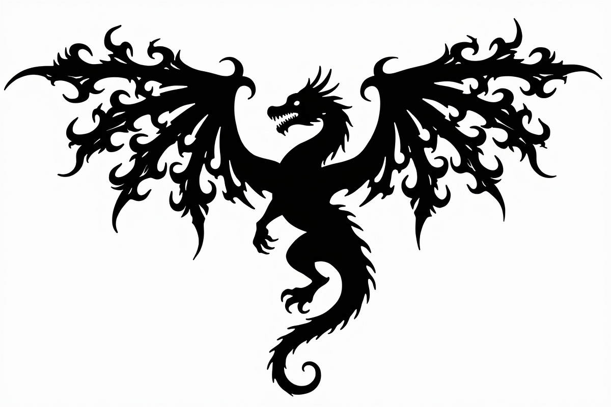 Ornate Heraldic Dragon Emblem, an Illustration by Creativeshirt (Photo 5 of 9)