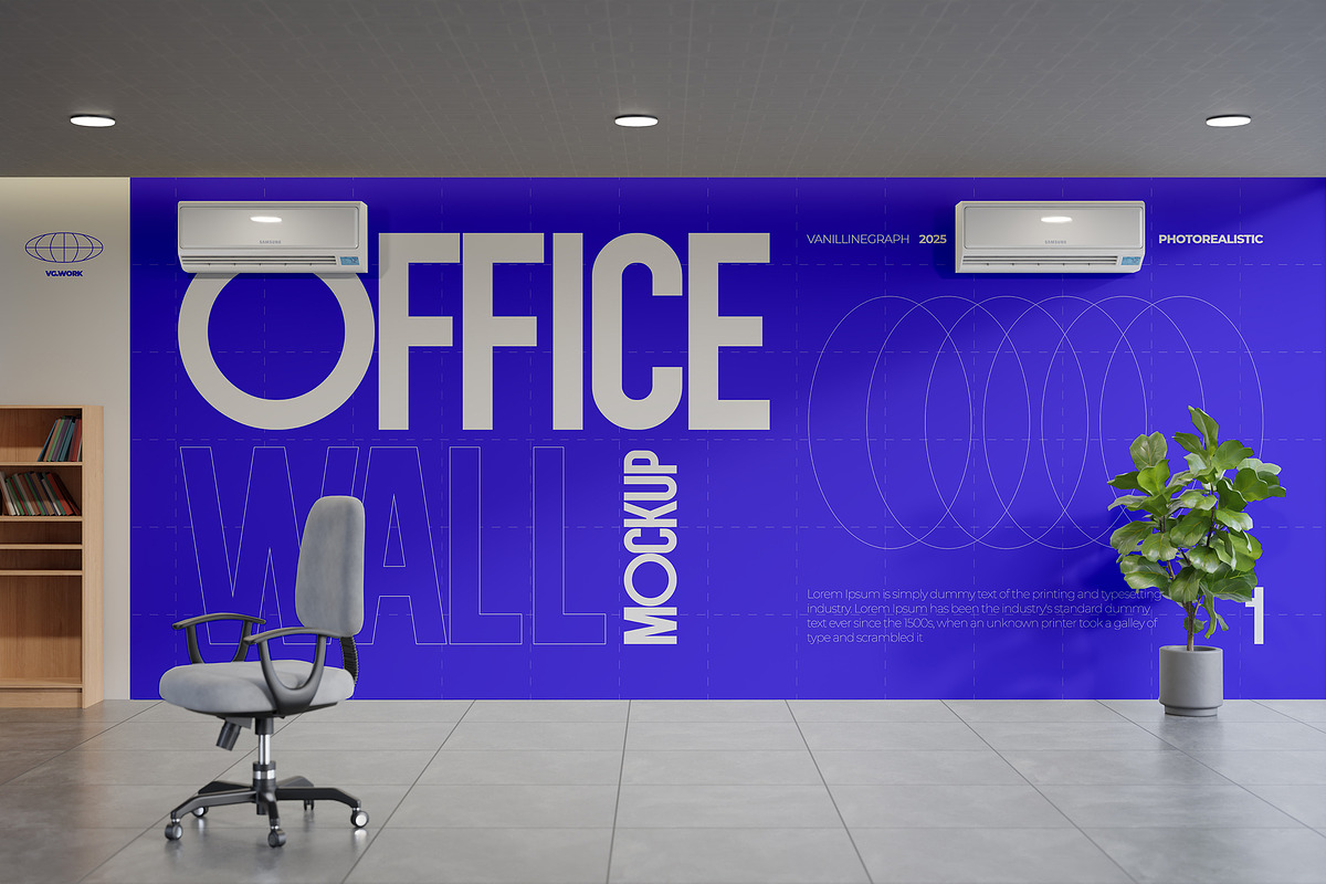 Office Wall Mockup, an Advertising Mockup by VanillineGraph (Photo 2 of 3)