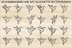 Hummingbird Line Art SVG Bundle, an Illustration by yasushie