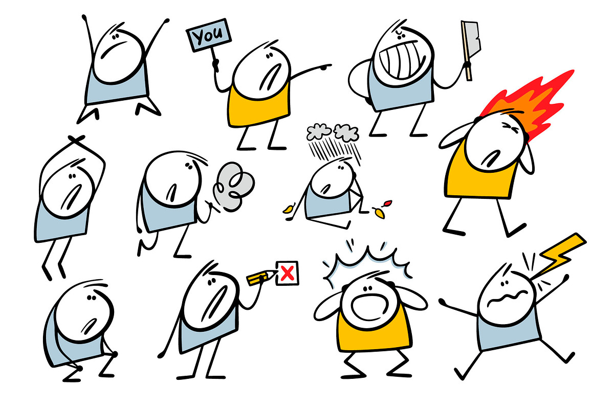 Cartoon negative emotions set 1., a Graphic by eka panova (Photo 3 of 5)
