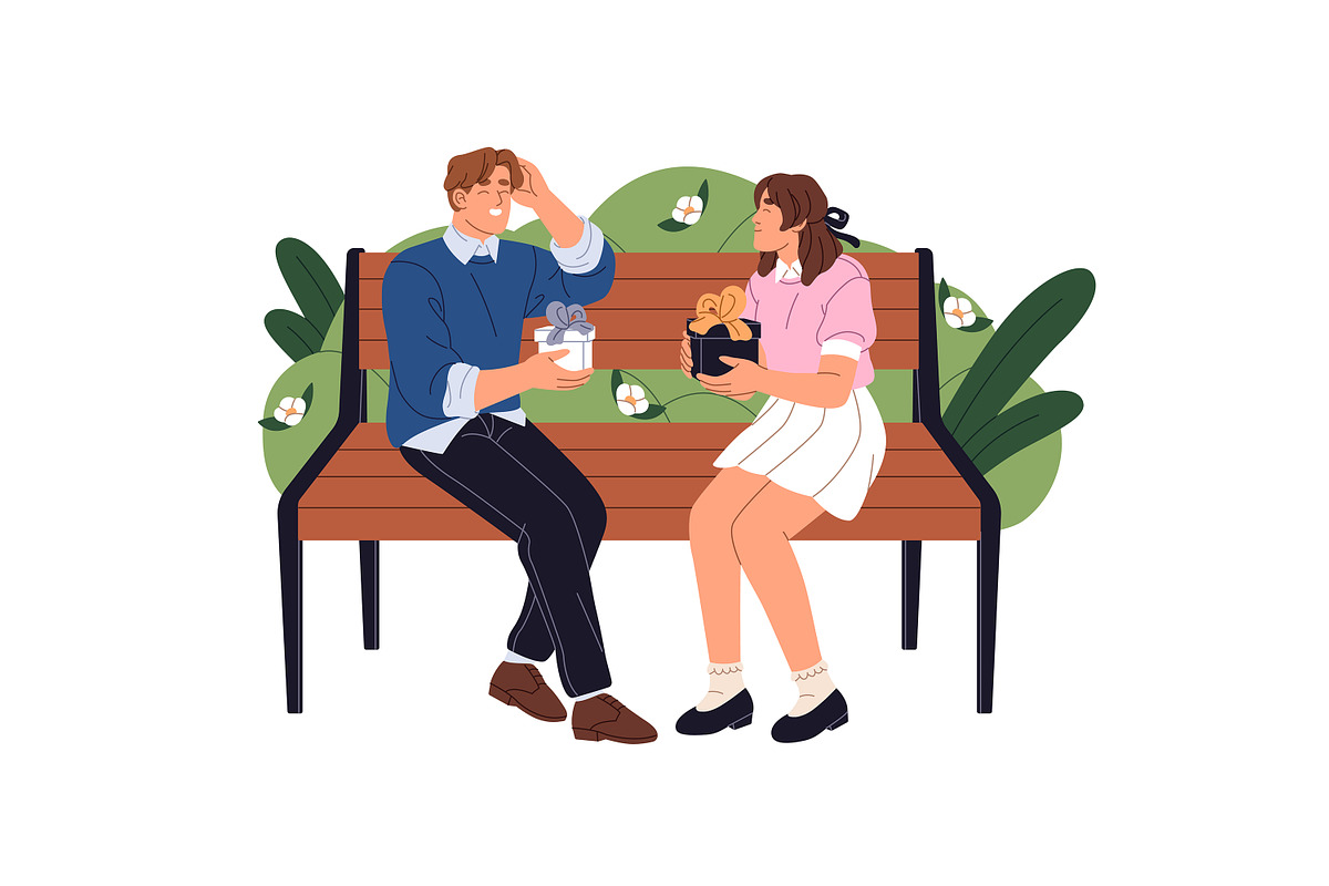People exchange gifts, presents set, a Person Illustration by PaperTrident (Photo 3 of 7)