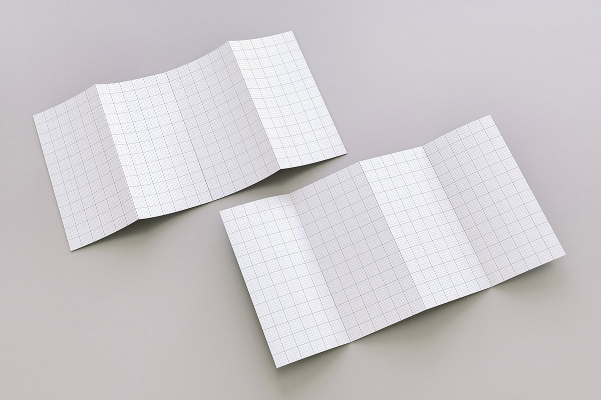 Four Accordion Fold Brochure Mockup, a Product Mockup by Luuqas Design (Photo 3 of 5)