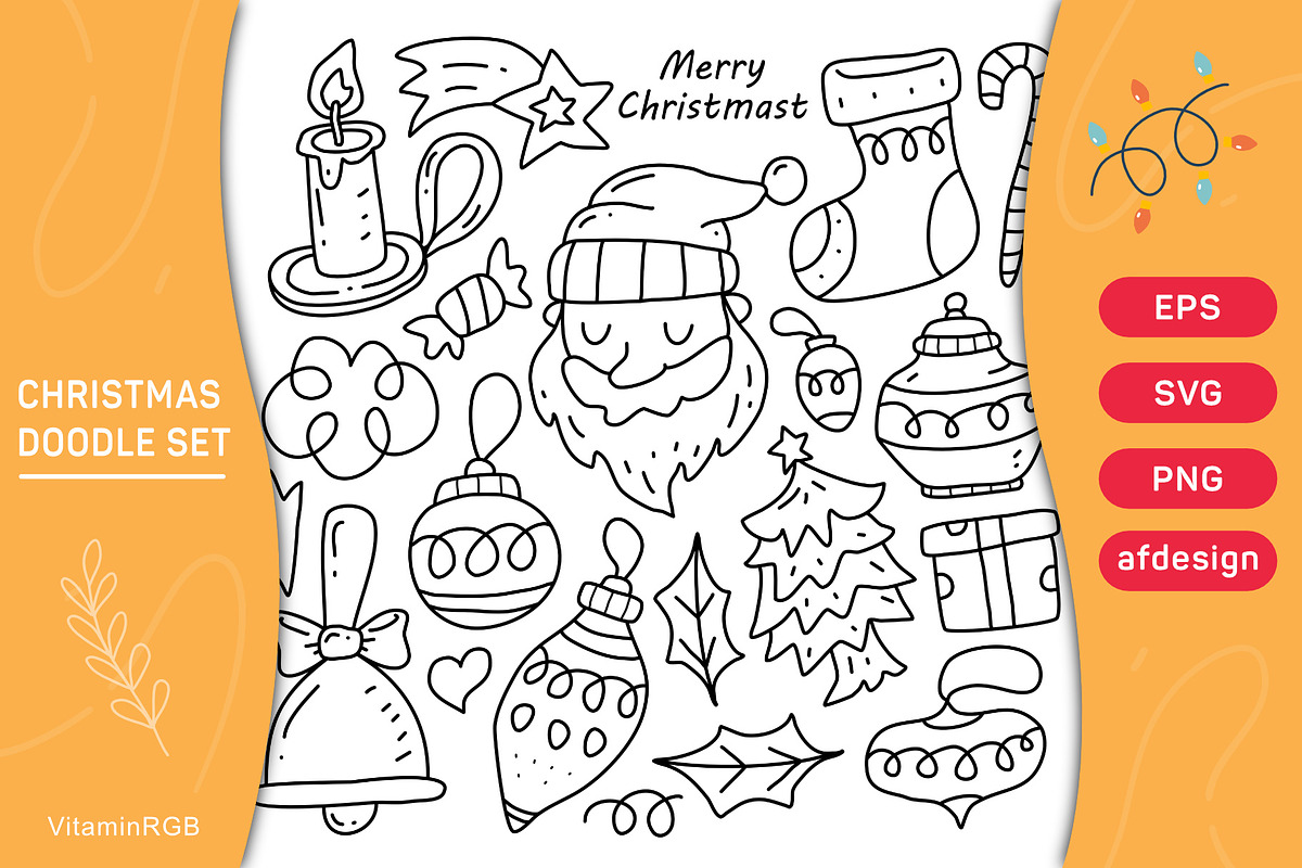 Christmas Doodle Set, an Object Graphic by VitaminRGB