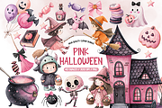 Pink Halloween Clipart, an Object Illustration by TatiMockup (Thumbnail 1 of 4)