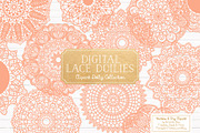 Peach Lace Doilies, Lace Vectors, an Illustration by Amanda Ilkov (Thumbnail 1 of 4)