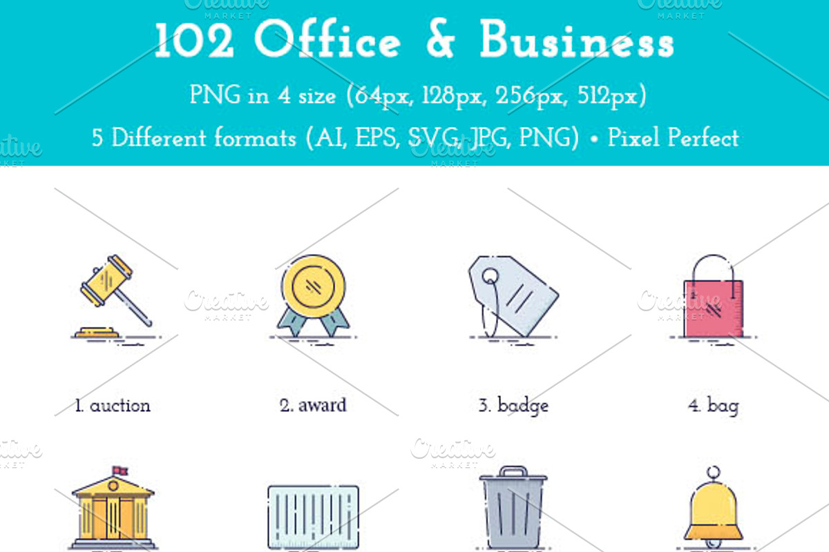 102 Office & Business Colorful Icons, an Outline Icon by ArtStyles (Photo 2 of 2)