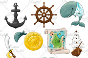Pirates of the sea clipart, an Illustration by DarinaDigital (Thumbnail 4 of 5)