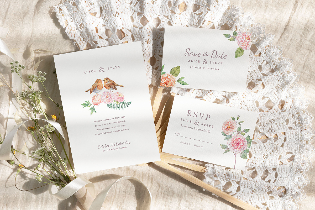 Beryl - Wedding Invitation Suite, an Invitation Template by CinderHeart Designs (Photo 2 of 10)