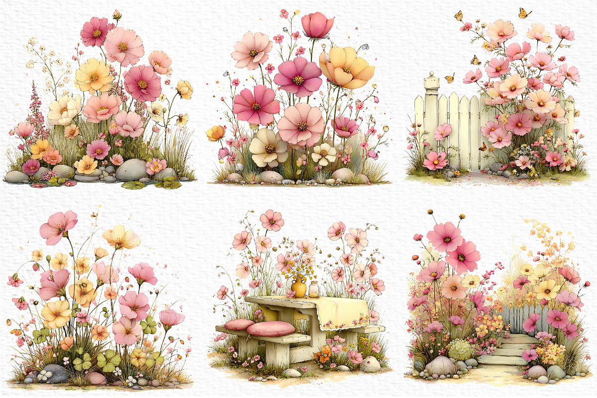 Whimsical Meadow Scenes Clipart, an Illustration by Craft Nest (Photo 5 of 12)