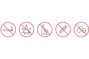 No Smoke Cigarette, Drink Alcohol, an Object Illustration by Vector Creator