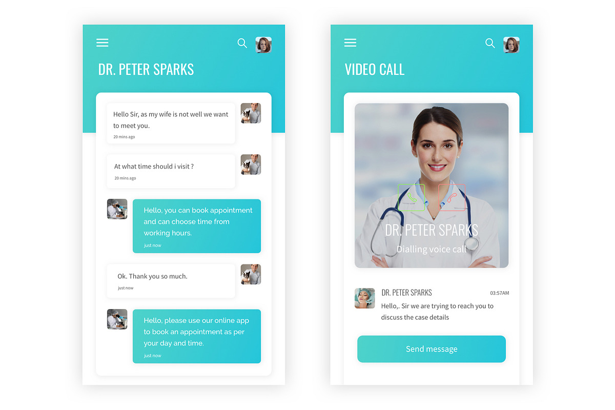myCare - Health & Medical Mobile App, an UI Kit Template by themelove (Photo 4 of 11)