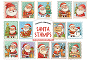 Cute Santa Christmas Stamps Set, an Illustration by TatiMockup (Thumbnail 1 of 4)